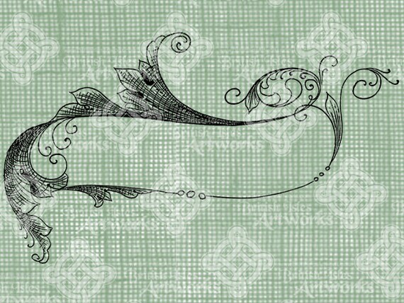 Digital Download Elegant Swirl Banner Design Border Frame Etsy