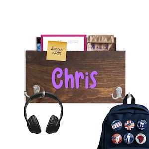 Patère pour enfant, Organiseur de porte d'entrée pour enfant, Retour à l'école, Porte-manteau pour sac à dos, Décoration de ferme faite main, Personnalisé, Décoration de chambre d'enfant