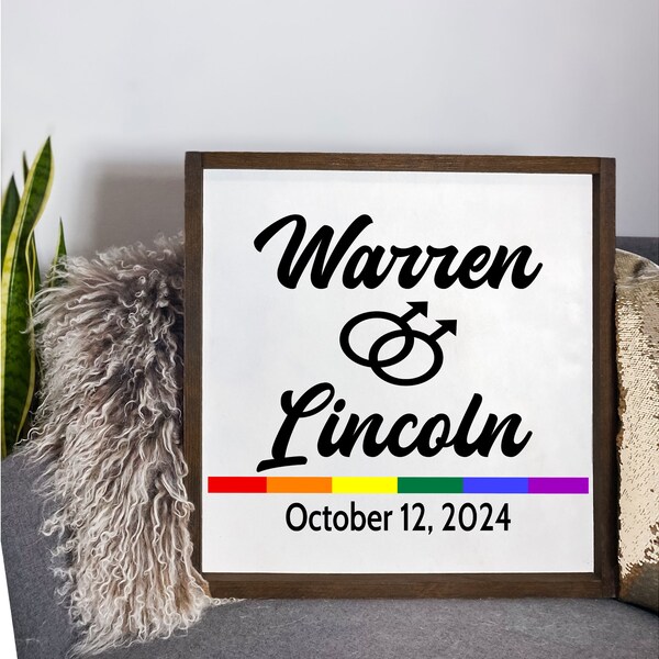 Wedding Sign, Gay Bear, Wedding Welcome Sign, Family Name Sign, Wooden Name Signs, Gay Pride, Wedding Last Name Sign, Wedding Name Sign, Gay