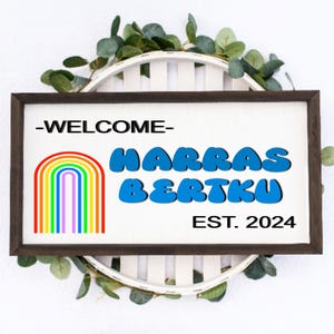 Custom Wood Sign, Farmhouse Sign, Gay Pride House Warming Gift, Gay Pride Custom Gift, Wall Hanging, Gay Door Hanger, Gay Pride Welcome Sign