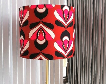 High quality handmade lampshade in colored fabric with white interior | Sofala Lampshade Atelier