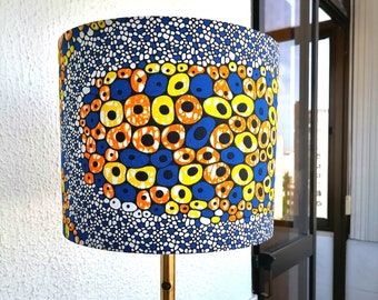 High quality handmade lampshade in African cotton fabric with white interior | Sofala Lampshade Atelier