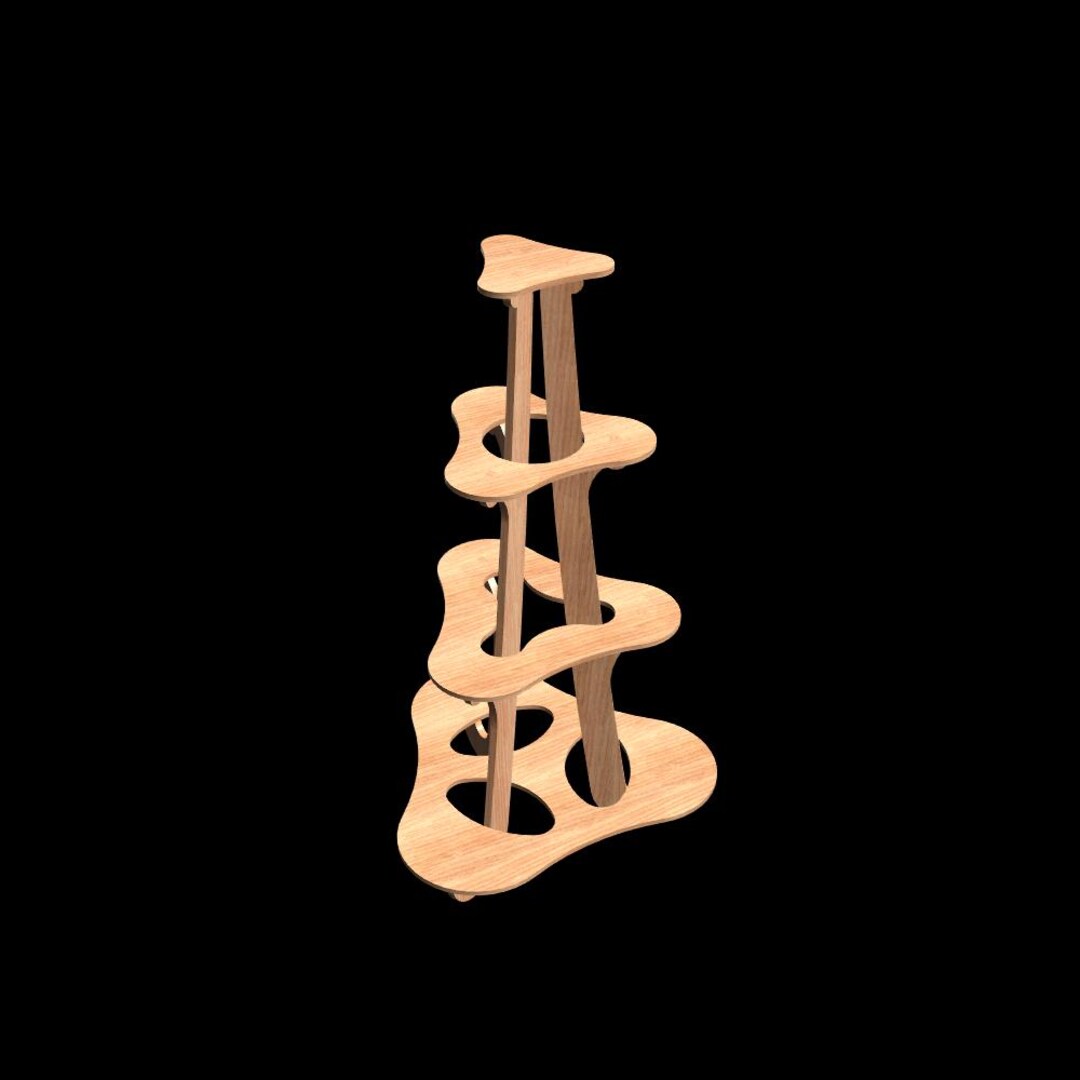 CNC Flower Shelf Digital Design, DXF Files, Wood Plant Stand, No Nails ...