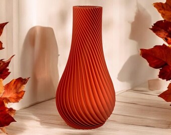 Shadow Helix Bud Vase Pumpkin Orange