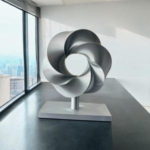 Geometric Sculpture Mathematical Centerpiece Triple Twist Torus Tabletop Art Eye Catching Office Decor