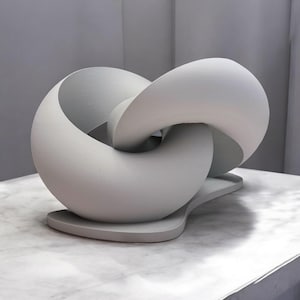 Mobius Strip Sculpture Bisected Torus Mathematical Centerpiece Geometric Art Tabletop Shape Bookshelf Eye Catching Office Decor