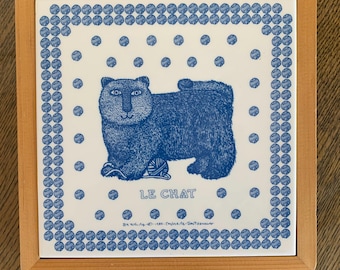 Framed Le Chat Tile, 1984