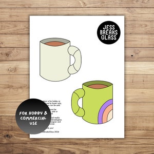 Coffee Mugs #1 • Stained Glass Pattern // DIGITAL DOWNLOAD Hobby and Commercial License