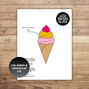 Eistüte • Buntglasmuster // DIGITAL DOWNLOAD Hobby und kommerzielle Lizenz