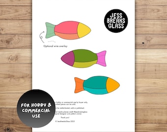Mini Fish • Stained Glass Pattern // DIGITAL DOWNLOAD Hobby and Commercial License