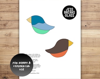 Small Bird Plant Stakes • Stained Glass Pattern // DIGITAL DOWNLOAD Hobby and Commercial License