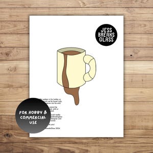 Drip Coffee • Stained Glass Pattern // DIGITAL DOWNLOAD Hobby and Commercial License