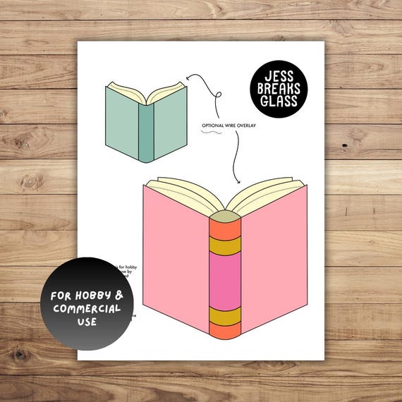 Bookish (2 Designs + Bonus) • Stained Glass Pattern // DIGITAL DOWNLOAD Hobby and Commercial License