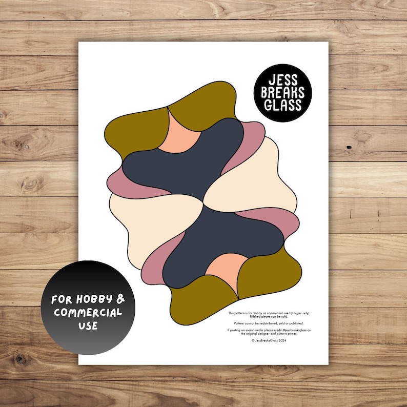 Abstract Floral • Stained Glass Pattern // DIGITAL DOWNLOAD Hobby and ...
