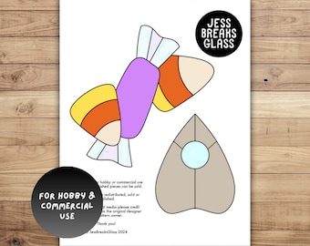 Candy + Planchette • Stained Glass Pattern // DIGITAL DOWNLOAD Hobby and Commercial License