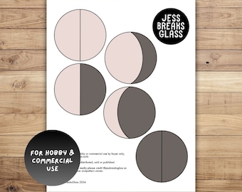 Moon Phase Garland • Stained Glass Pattern // DIGITAL DOWNLOAD Hobby and Commercial License