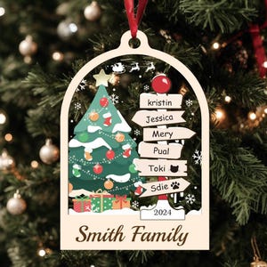 Personalised Christmas Family Ornament, Personalized Christmas Ornament, Christmas tree Family Ornament, Family Gift，Tree Decor