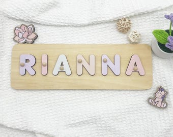 Wooden Toys For 1 Year Old, Personalized Wooden Name Puzzle, Custom Name Puzzle, Personalized Baby Gift 1st birthday, Baby Gifts