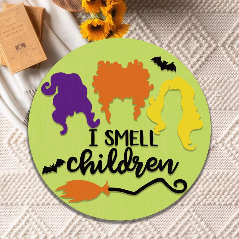 Halloween Door Sign, Halloween Front Door Hanger, Door Decor