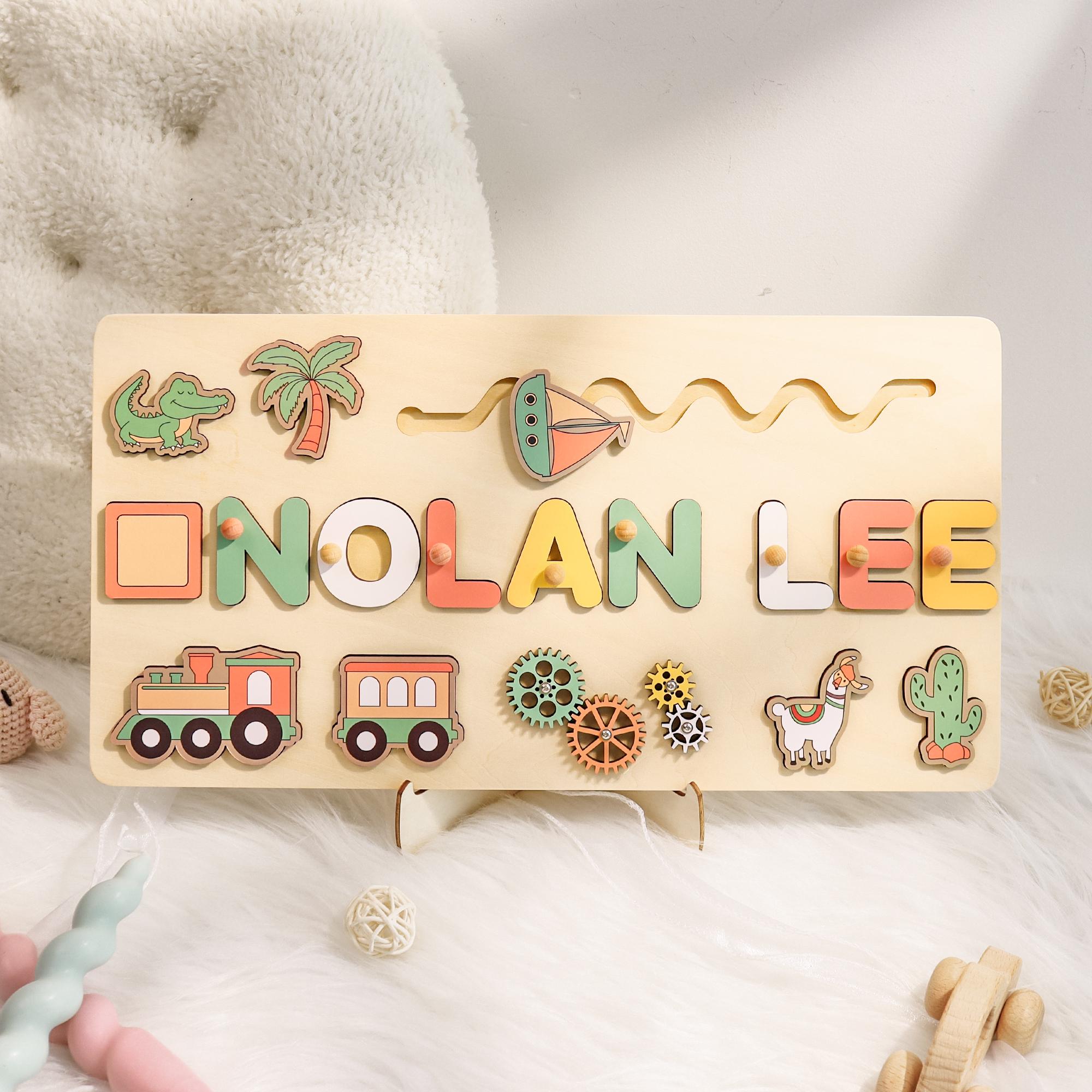 Wooden Toys For 1 Year Old, Personalized Wooden Name Puzzle, Custom Name Puzzle, Personalized Baby Gift 1st birthday, Baby Gifts