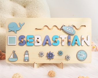 Wooden Toys For 1 Year Old, Personalized Wooden Name Puzzle, Custom Name Puzzle, Personalized Baby Gift 1st birthday, Baby Gifts