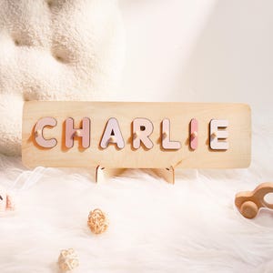 Juguetes de madera para niños de 1 año, rompecabezas de madera con nombre personalizado, rompecabezas con nombre personalizado, regalo personalizado para bebé de primer cumpleaños, regalos para bebé