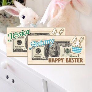 Regali di Pasqua personalizzati, Cesto di Pasqua con Coniglio di Denaro, Regali di Pasqua con Coniglio di Nome, Regali di Pasqua per Bambini/Ragazzi/Ragazze, Regali di Pasqua con Coniglio