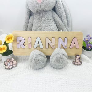 Juguetes de madera para niños de 1 año, rompecabezas de madera con nombre personalizado, rompecabezas con nombre personalizado, regalo personalizado para bebé de primer cumpleaños, regalos para bebé
