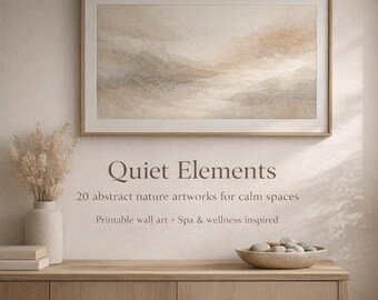 Abstract Nature Watercolor Painting Set | Minimal Spa Decor (Digital Download)
