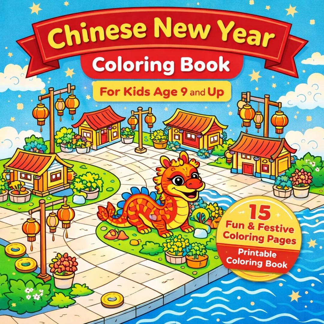 15 Chinese New Year Coloring Pages for Kids 9+, Printable Lunar ...