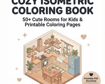 Dollhouse Coloring Book for Kids | Isometric Rooms (PDF)
