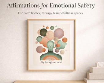 10 Abstract Affirmation Wall Art | Therapy & Calm Spaces (Digital Download)