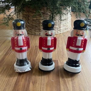 Set of Vintage Empire Blow Mold Soldier Nutcracker Pathway Light Toppers
