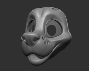 Wolf Fursuit Head Base || Follow-Me Eyes || (STL)
