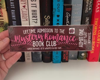 Mystery Romance Ticket Bookmark -- Book Trope -- Ticket Bookmark -- The Lost Library -- Book Club Bookmark