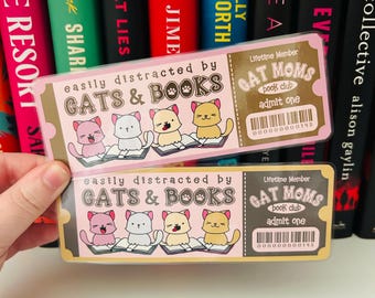 Gatos y libros - Admitir un marcador - Marcador de miembro vitalicio - La biblioteca perdida - Marcador del club de lectura