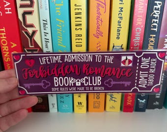 Forbidden Romance Ticket Bookmark -- Book Trope -- Ticket Bookmark -- The Lost Library -- Book Club Bookmark
