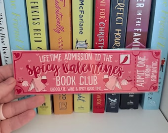 Spicy Valentines Ticket Bookmark -- Book Trope -- Ticket Bookmark -- The Lost Library -- Book Club Bookmark