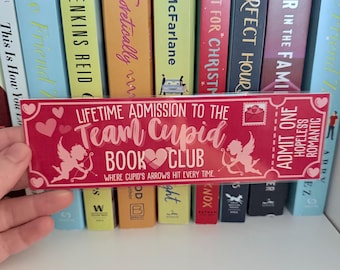 Team Cupid Ticket Bookmark -- Book Trope -- Ticket Bookmark -- The Lost Library -- Book Club Bookmark