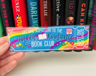Queer Romance Ticket Bookmark -- Book Trope -- Ticket Bookmark -- The Lost Library -- Book Club Bookmark