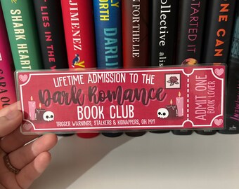 Dark Romance Ticket Bookmark -- Book Trope -- Ticket Bookmark -- The Lost Library -- Book Club Bookmark