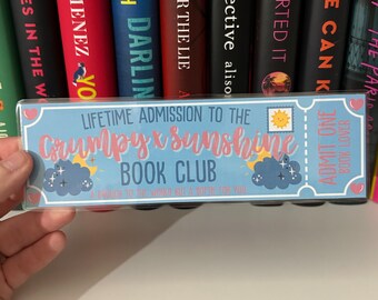 Grumpy Sunshine Ticket Bookmark -- Book Trope -- Ticket Bookmark -- The Lost Library -- Book Club Bookmark