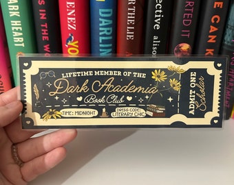 Zakładka do biletu klubu książki Dark Academia -- Zakładka do biletu -- The Lost Library -- Zakładka do klubu książki