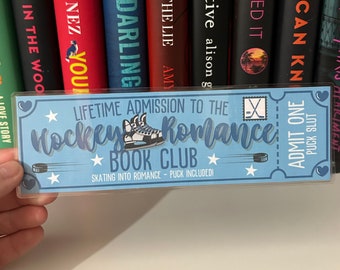 Hockey Romance Ticket Bookmark -- Book Trope -- Ticket Bookmark -- The Lost Library -- Book Club Bookmark