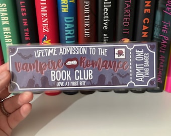 Zakładka do biletu "Vampire Romance" -- Book Trope -- Zakładka do biletu -- The Lost Library -- Zakładka do klubu książki