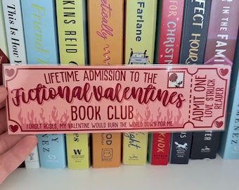 Fictional Valentines Ticket Bookmark -- Book Trope -- Ticket Bookmark -- The Lost Library -- Book Club Bookmark