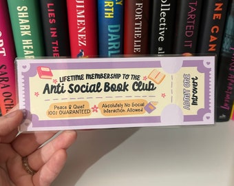 Antisociale boekenclub-ticketbladwijzer - Ticketbladwijzer - De verloren bibliotheek - Boekenclub-bladwijzer