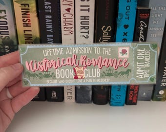 Historical Romance Ticket Bookmark -- Book Trope -- Ticket Bookmark -- The Lost Library -- Book Club Bookmark