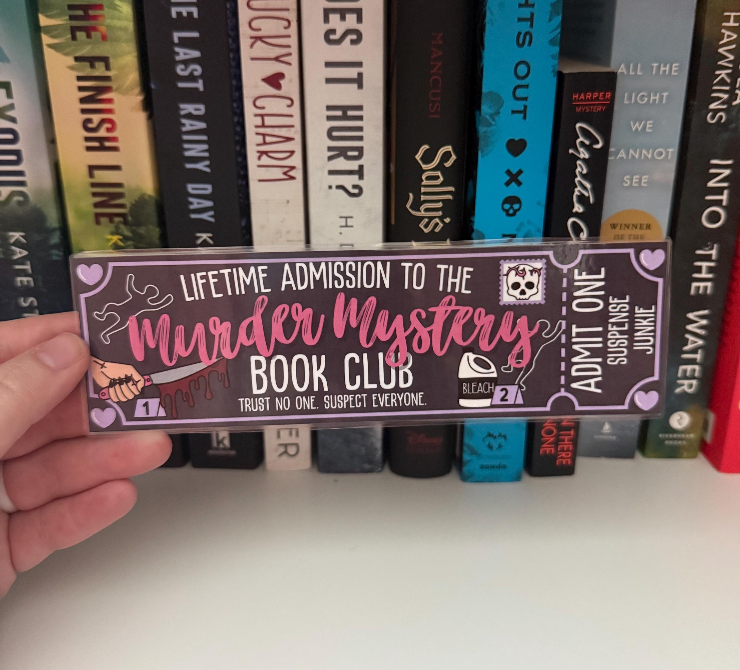 Murder Mystery Ticket Bookmark -- Book Trope -- Ticket Bookmark -- The Lost Library -- Book Club Bookmark