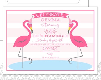 Flamingo Invite, Flamingos Party, Pink Flamingo Birthday Invitation, Pool Party Invite, Pool Party Birthday, Pink Flamingos Invitation